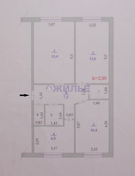 продам комнату в 3х комнатной  квартире